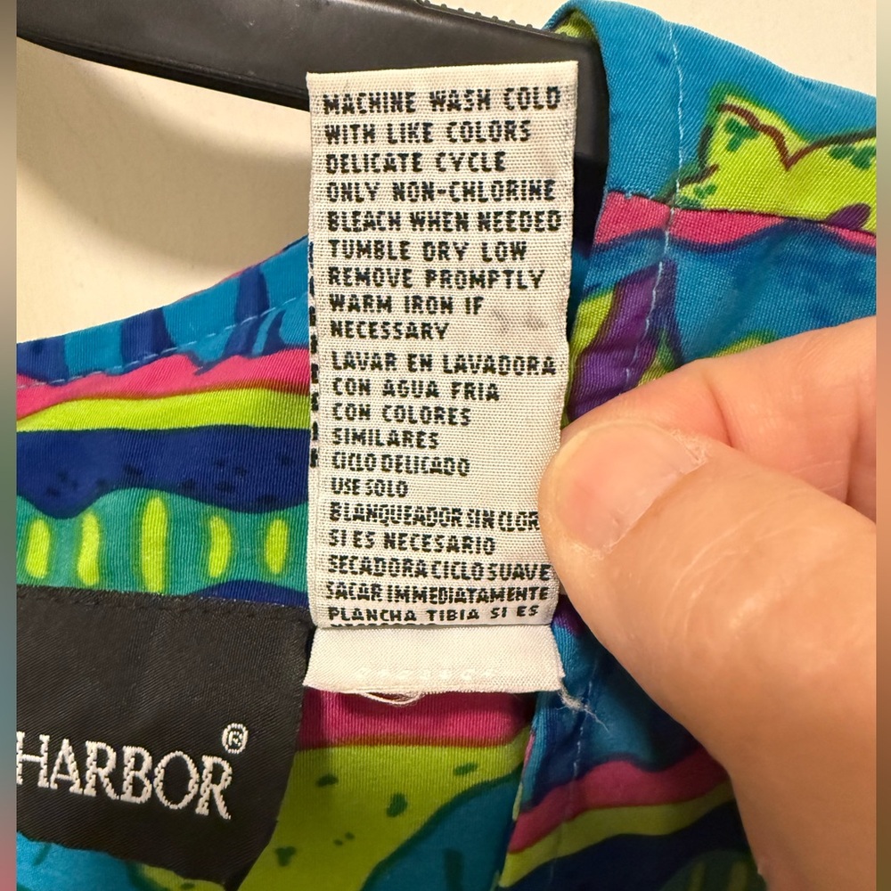 Sag Harbor Blue and Green Patterned Midi sleeveless Dress women’s 12 - Picture 5 of 5